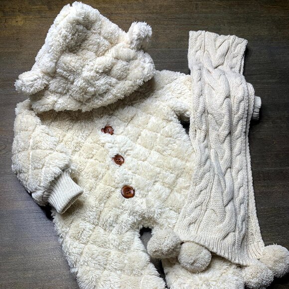 Baby Bear Overall with scarf